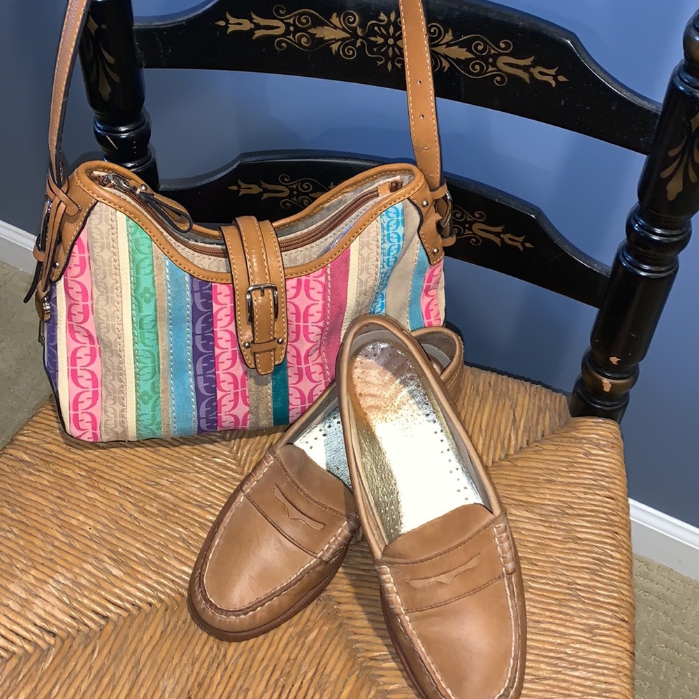 Fossil Signature Canvas Satchel - image 8